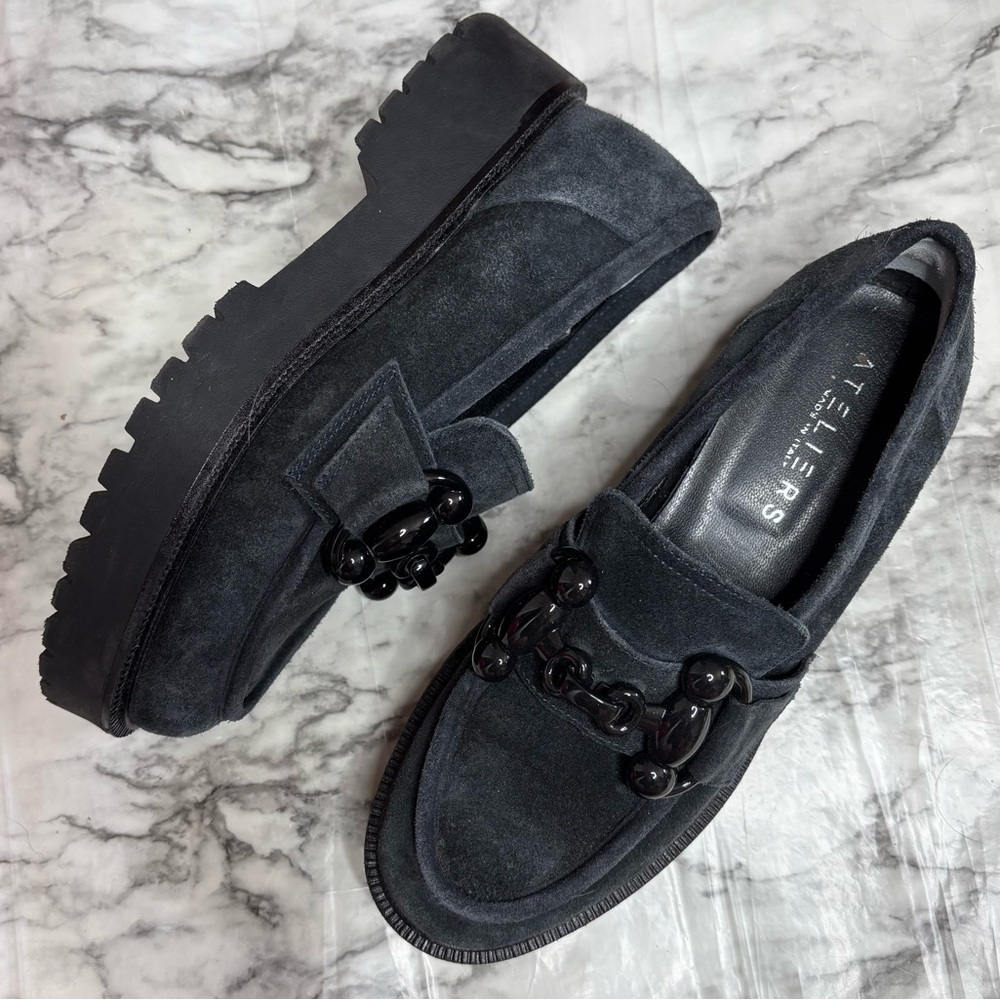 Ateliers Kai Chunky Platform Loafers Black made in Italy size 37 office goth